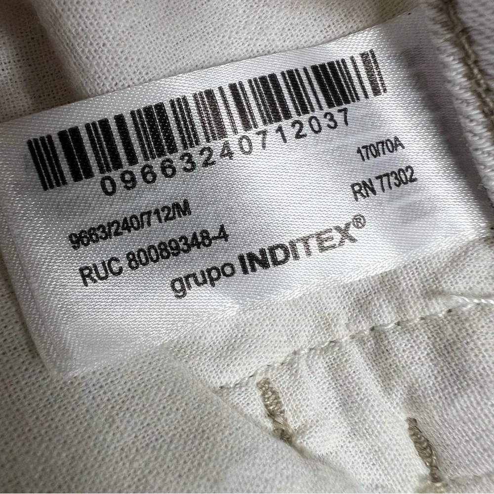 ZARA cotton/linen neutral flare high waist pants size M NWT - Picture 6 of 8